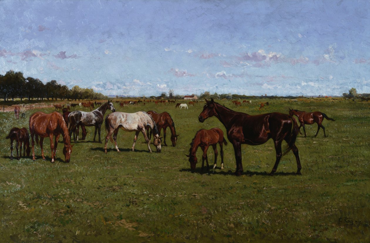 Klacze i źrebięta, 1917 autorstwa Georg Koch