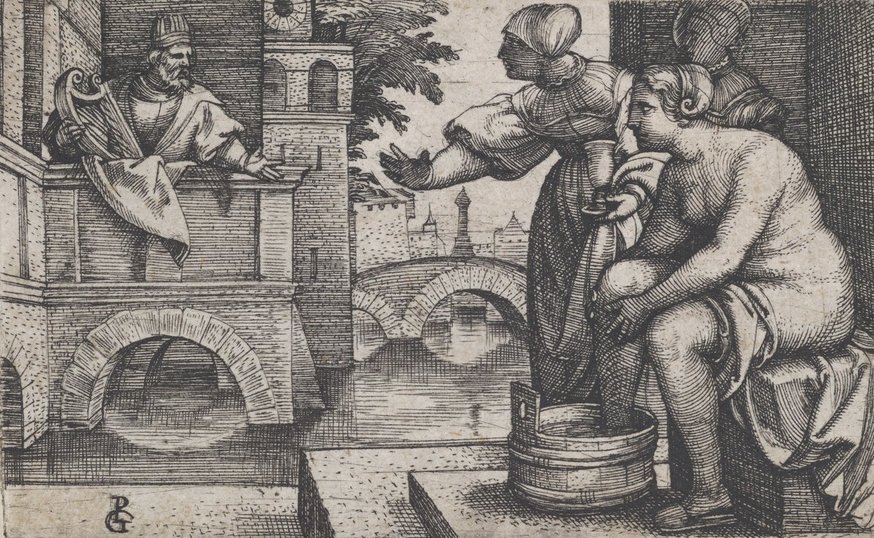 Dawid i Batszeba. autorstwa Georg Pencz