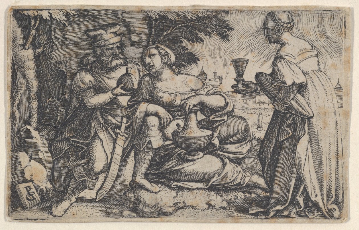Lot i jego córki. autorstwa Georg Pencz