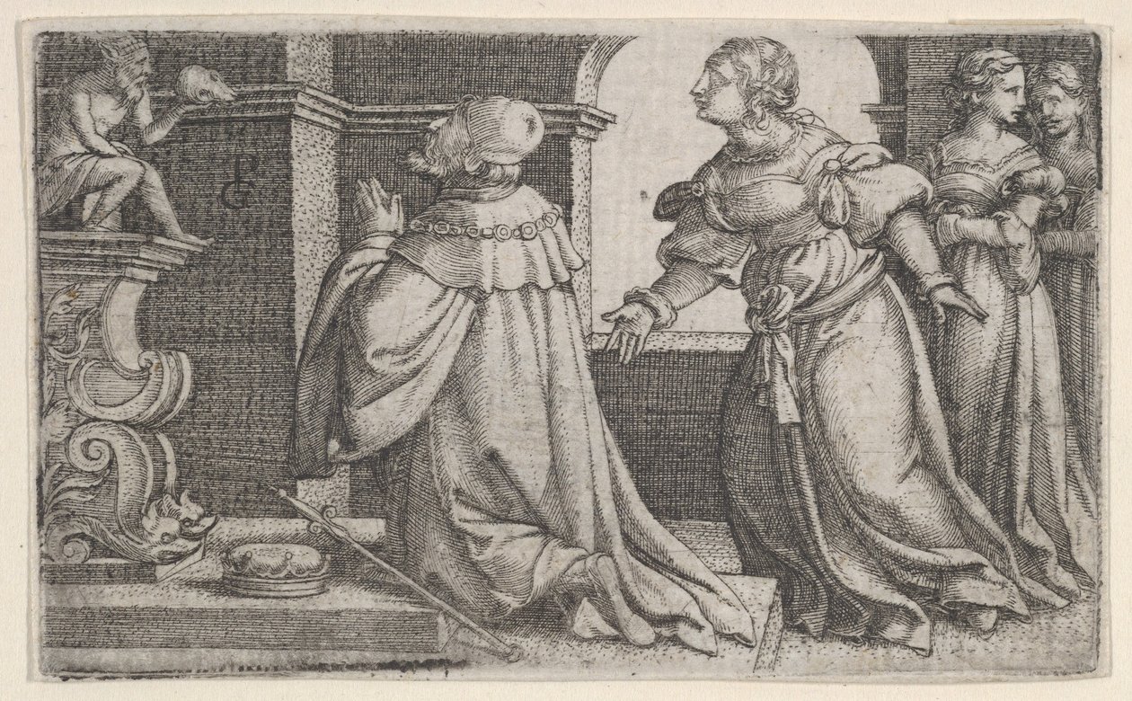 Salomon czczący bożki. autorstwa Georg Pencz