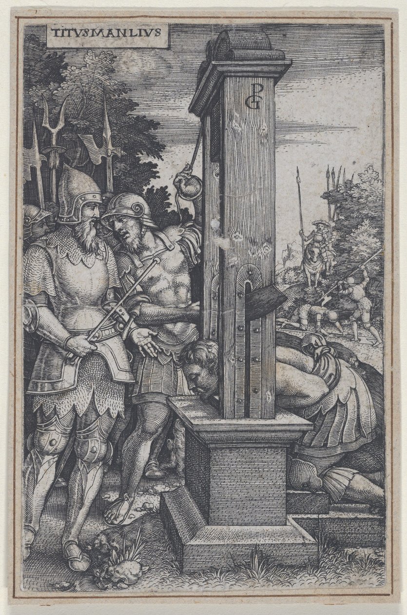 Titus Manlius, z Roman Heroes, 1535. autorstwa Georg Pencz