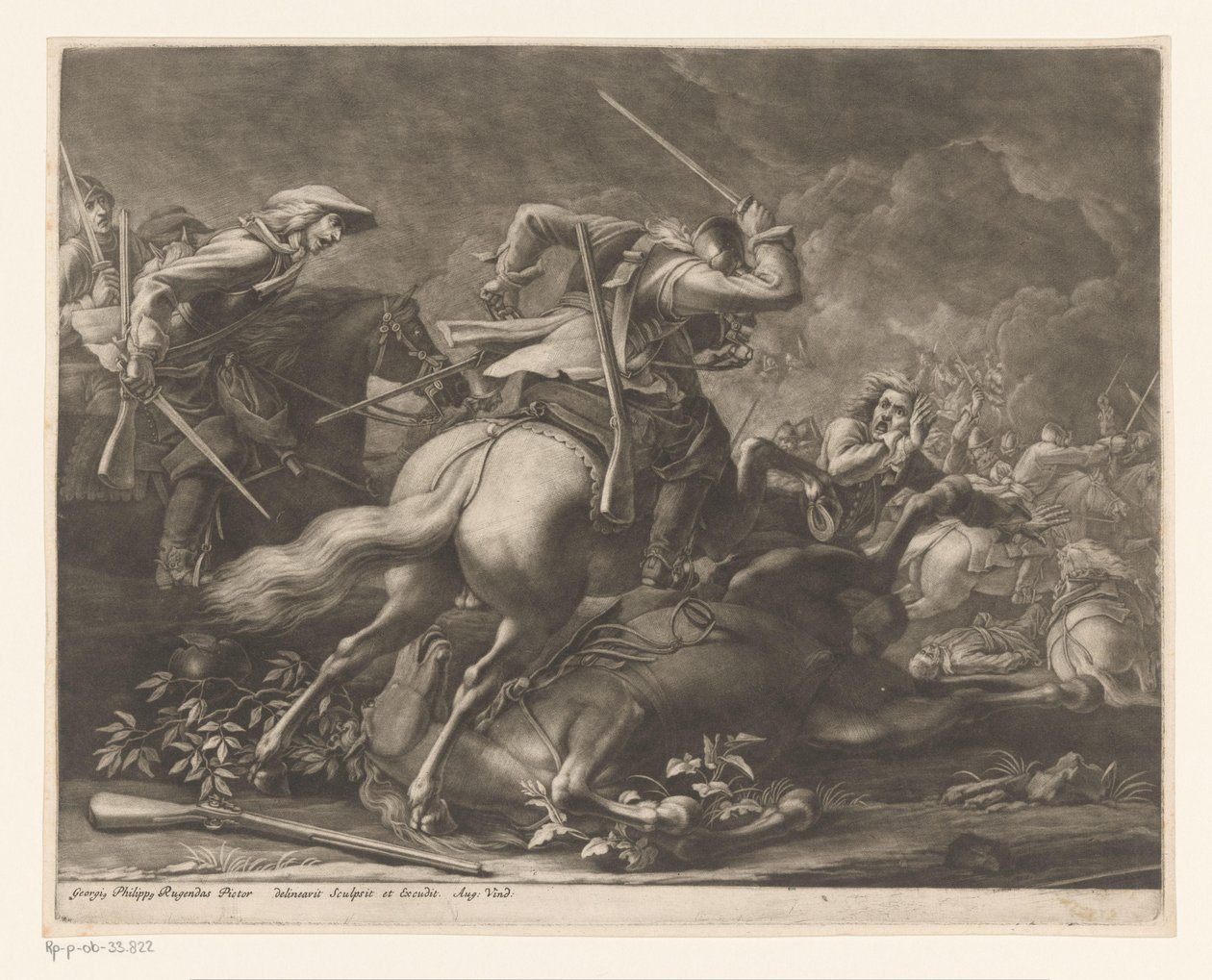 walka jeździecka autorstwa Georg Philipp Rugendas (I)