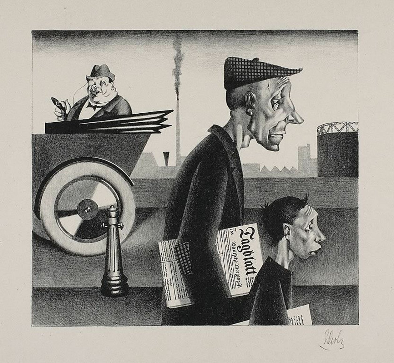 Nosiciele gazet (praca hańby) autorstwa Georg Scholz