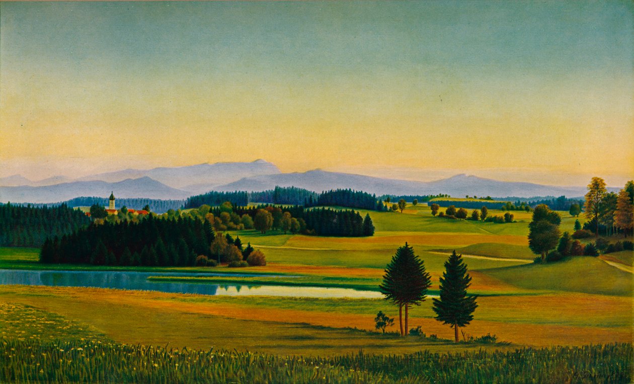 Krajobraz w Staffelsee, c1931 autorstwa Georg Schrimpf