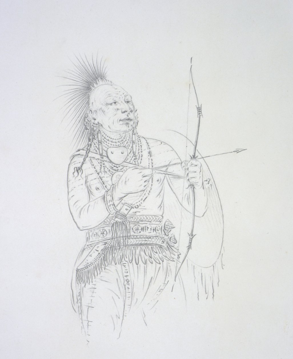 Meach-o-shin gaw (Mały Biały Niedźwiedź) 1852 autorstwa George Catlin