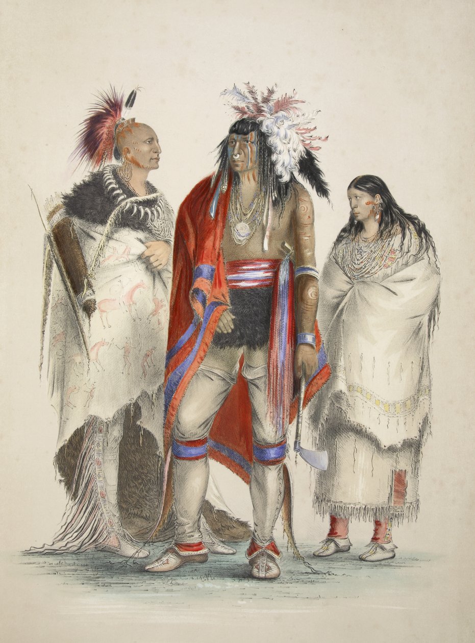 Indianie północnoamerykańscy, z portfolio Catlins North American Indian. Sceny myśliwskie i rozrywki Gór Skalistych i Prerii Ameryki, wyd. 1845 autorstwa George Catlin