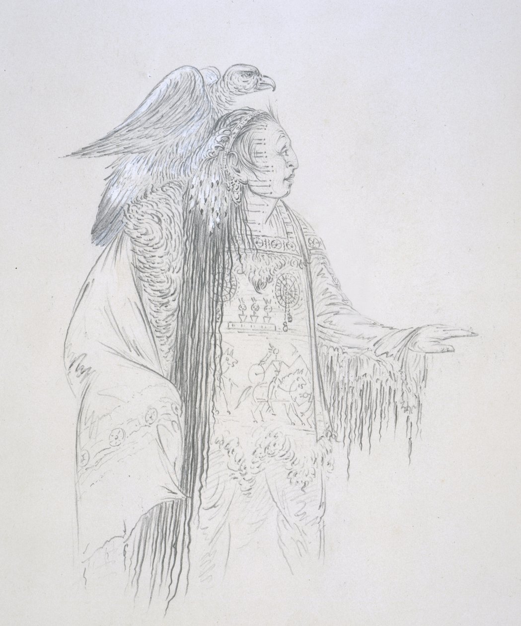 Pa-ris-ka-roo-pa (Dwie Wrony) 1852 autorstwa George Catlin