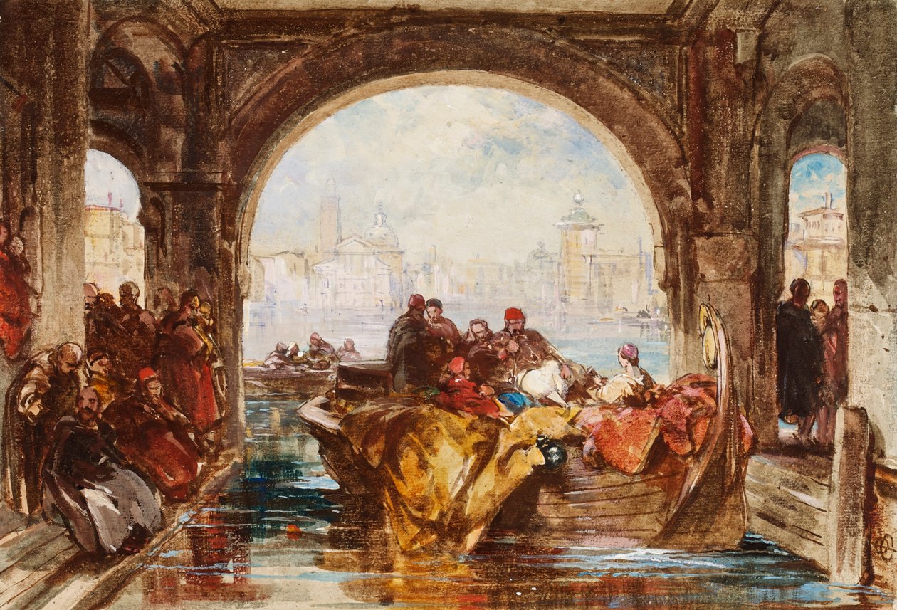 Watergate Dożów w Wenecji, c.1830 autorstwa George Cattermole