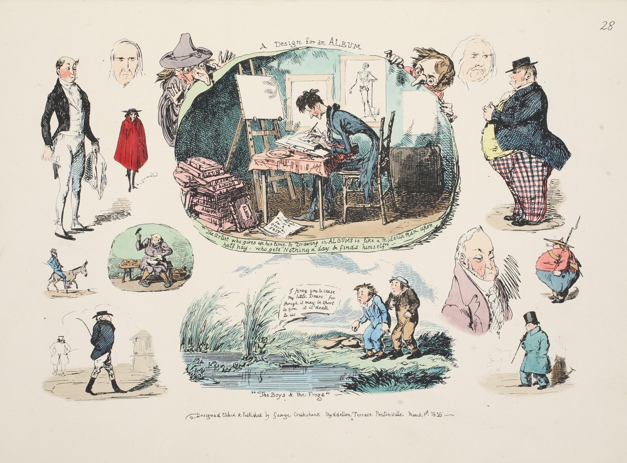 Projekt na album, wyd. 1835 (grawerowanie ręcznie kolorowane) autorstwa George Cruikshank