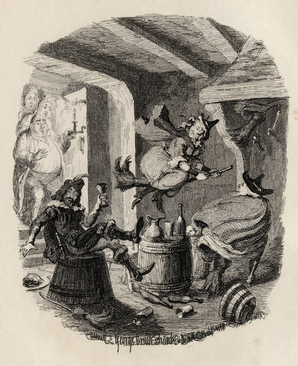 Opowieść dziadka, czyli igraszki czarownic z „Legend Ingoldsby” Thomasa Ingoldsby, wydanej przez Richarda Bentleya und Son, 1887 autorstwa George Cruikshank