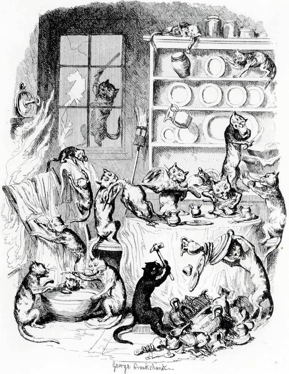 Ilustracja do druku, 1847 autorstwa George Cruikshank