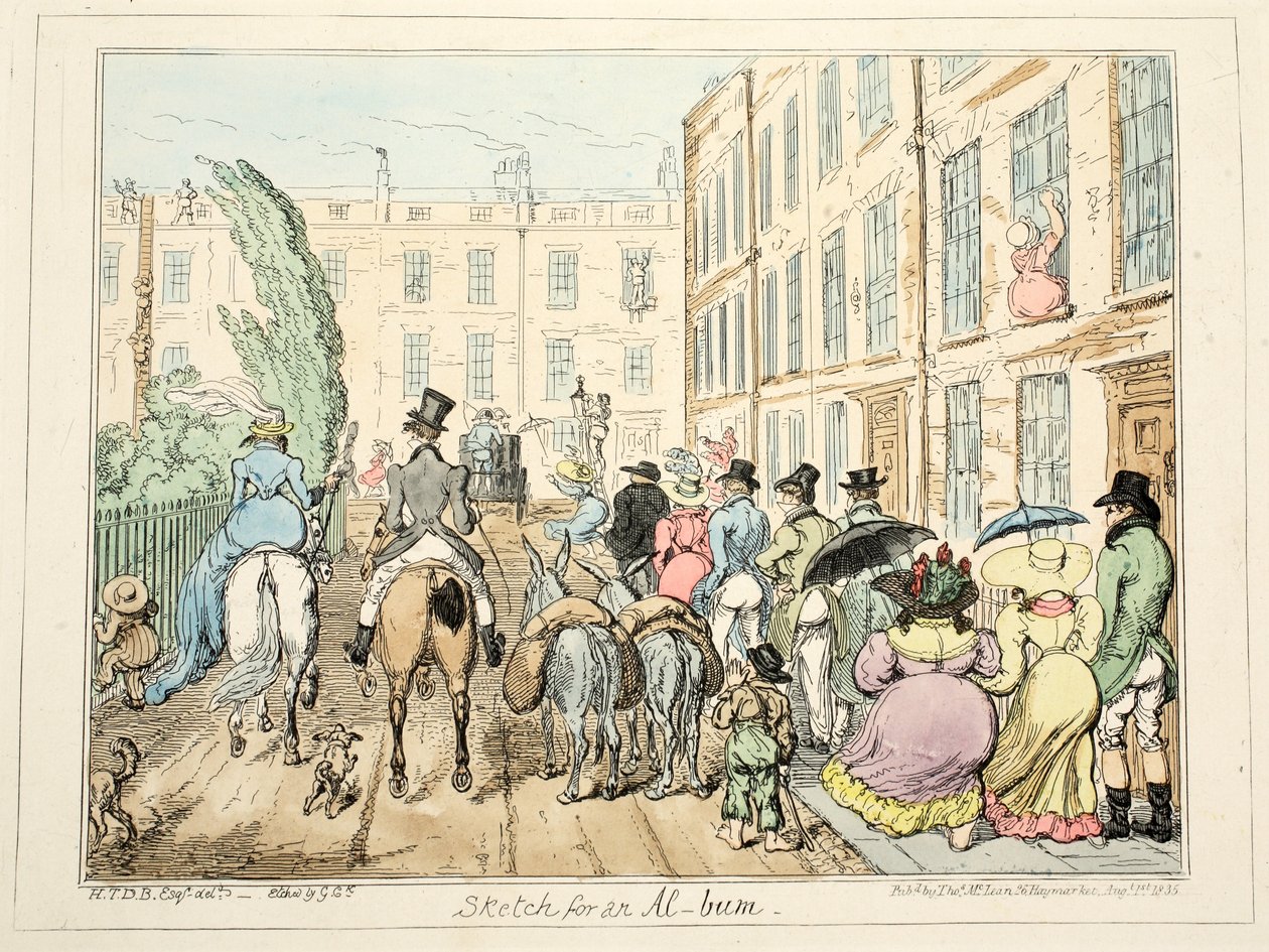 Szkic do albumu, pub. 1835 (grawerowanie ręcznie kolorowane) autorstwa George Cruikshank