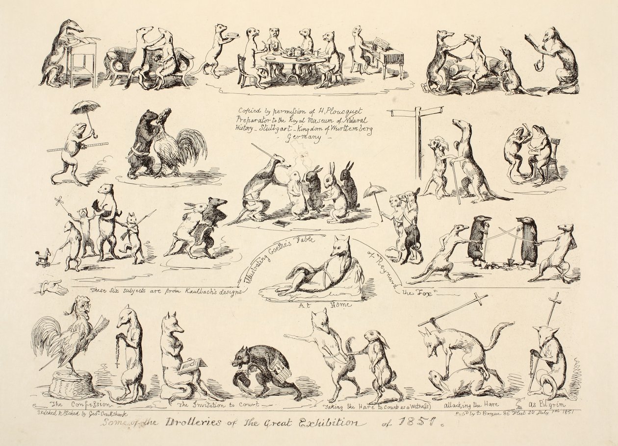 Niektóre z Droroże Wielkiej Wystawy, wyd. 1851 autorstwa George Cruikshank