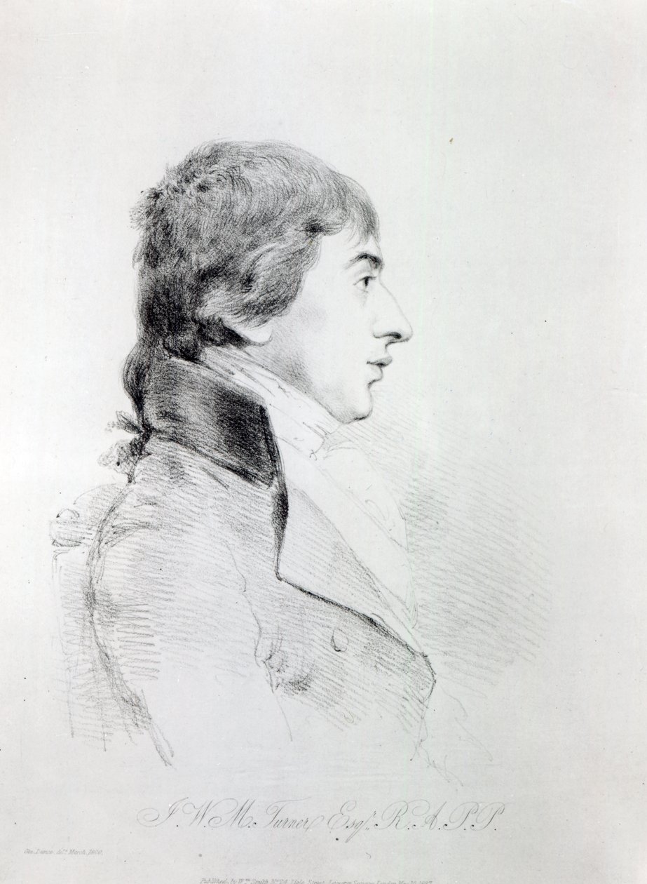 Joseph Mallord William Turner RA, grawerowane przez Williama Daniella, 1827 autorstwa George Dance