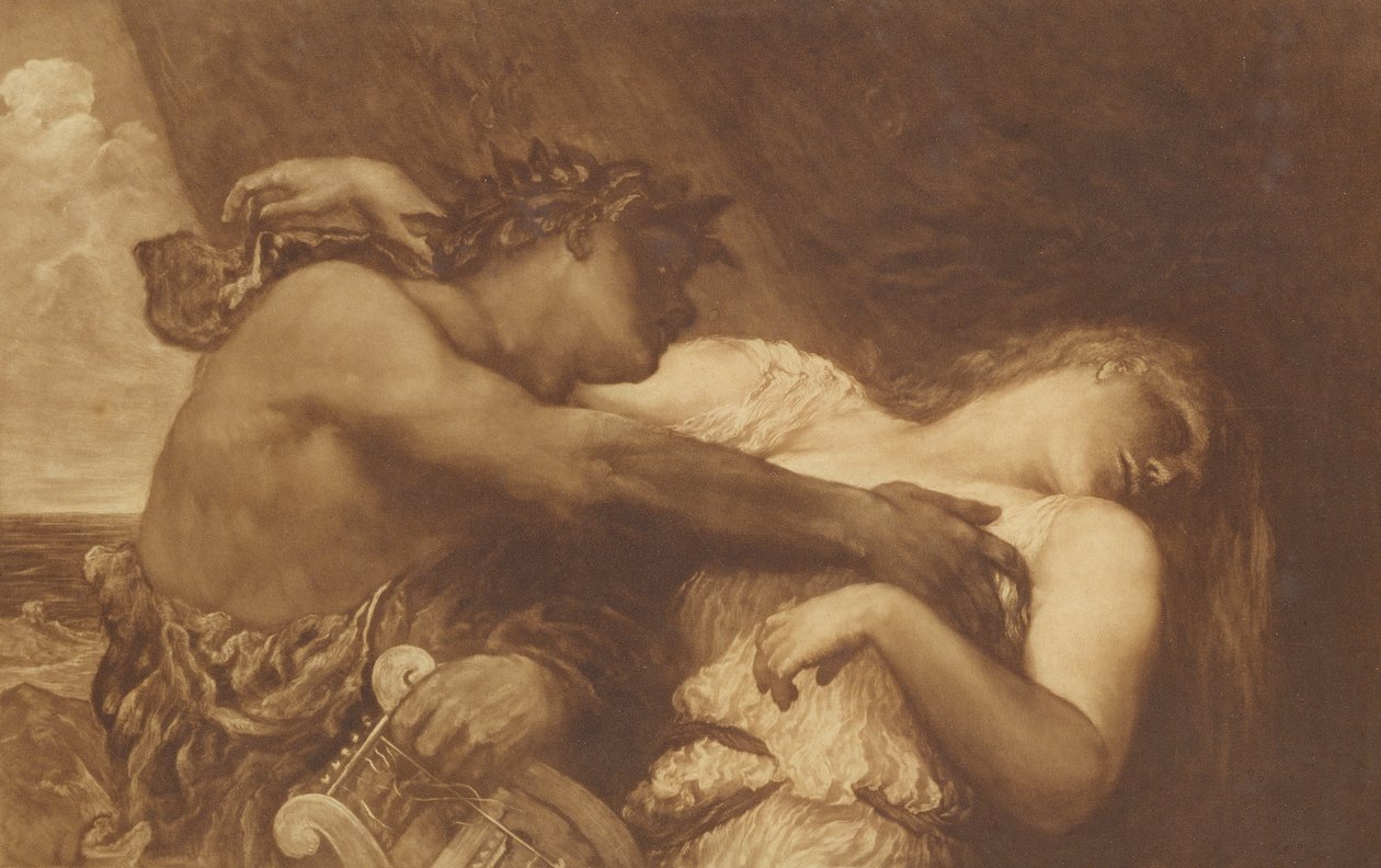 Orfeusz i Eurydyka, 1870-72 (mezzotinta) autorstwa George Frederick Watts