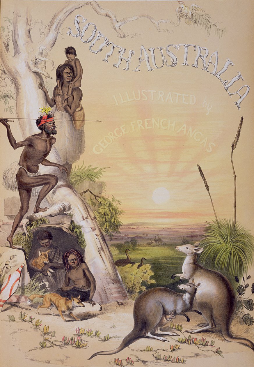 Frontyspis do „Australii Południowej”, wydrukowany w 1846 r. autorstwa George French Angas