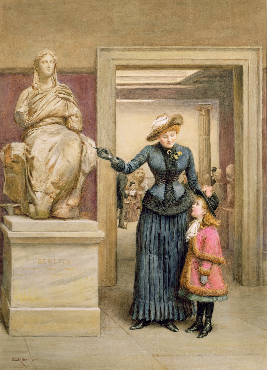 W Muzeum Brytyjskim autorstwa George Goodwin Kilburne