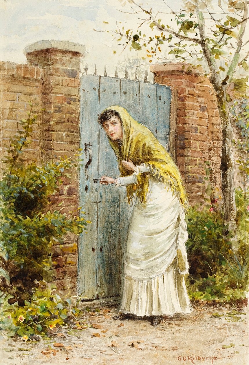 Dziewczyna przy bramie autorstwa George Goodwin Kilburne