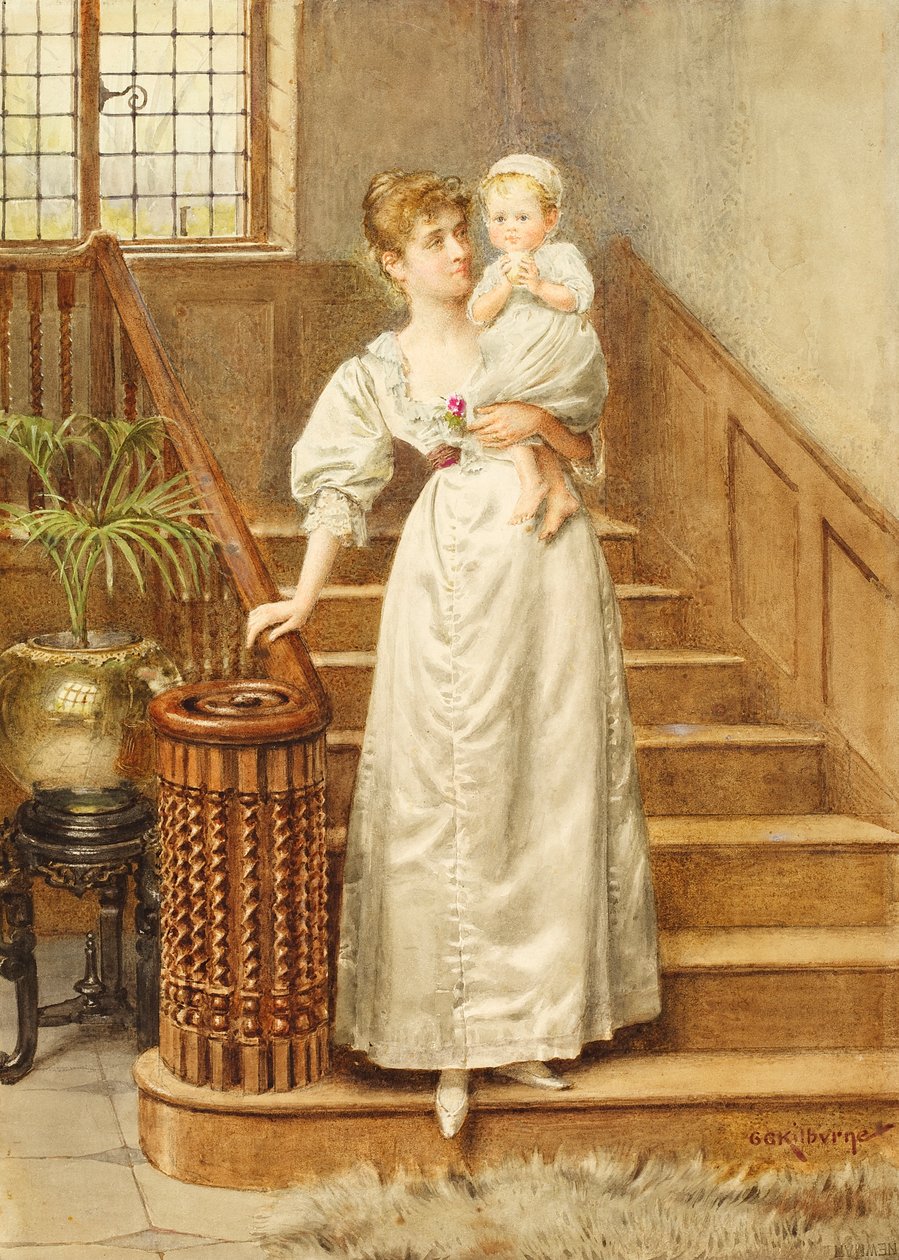 Matka z dzieckiem, ok. 1890 r. autorstwa George Goodwin Kilburne