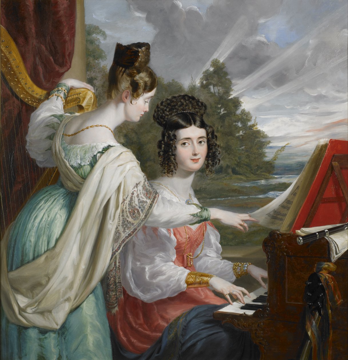 Portret Hon. Charlotte Stuart (1817-1861) i Hon. Louisa Stuart (1818-1891) autorstwa George Hayter