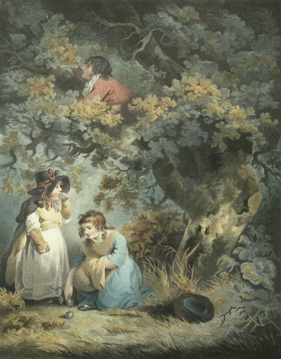 Gathering Fruit, rytowane przez R.M. Meadows, opublikowane przez John Raphael Smith, 1793 (rycina) (para z 125531) autorstwa George Morland