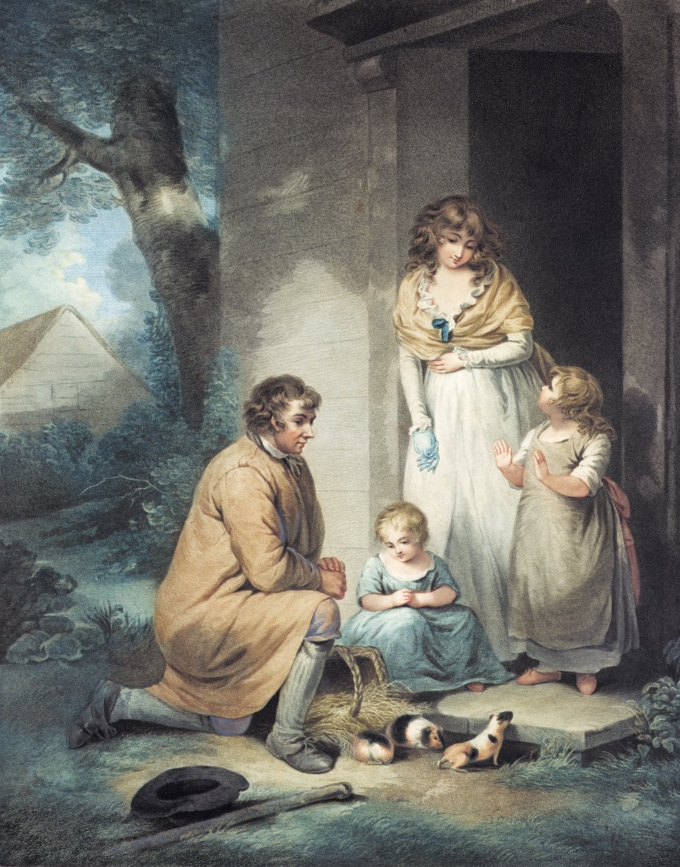 Świnki morskie, grawerowane przez Thomasa Gaugaina (1748-1812), wyd. T. Philipe, 1796 (grafika punktowana) (para 125547) autorstwa George Morland