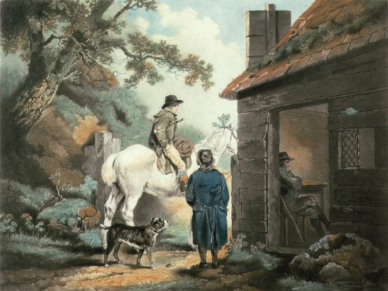 Brama Turnpike, rytowana przez Williama Warda (1766-1826), wyd. James Linnell, 1806 (grawerowanie mezzotinta) autorstwa George Morland