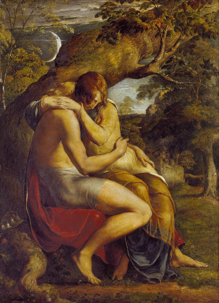 W przeddzień rozstania, 1830 (olej i akwarela na płycie) autorstwa George Richmond
