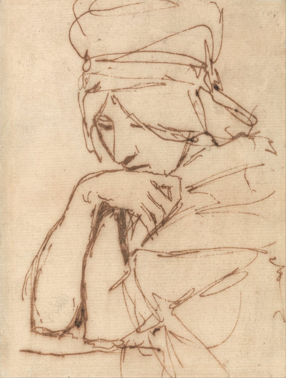 Zamyślona Pani autorstwa George Romney