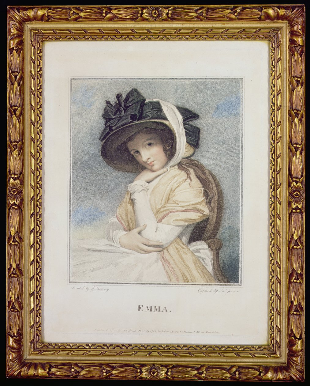 Emma, grawerowana i pub. John Jones (c.1745-97), 1785 (Grawerowanie kropkowane) autorstwa George Romney