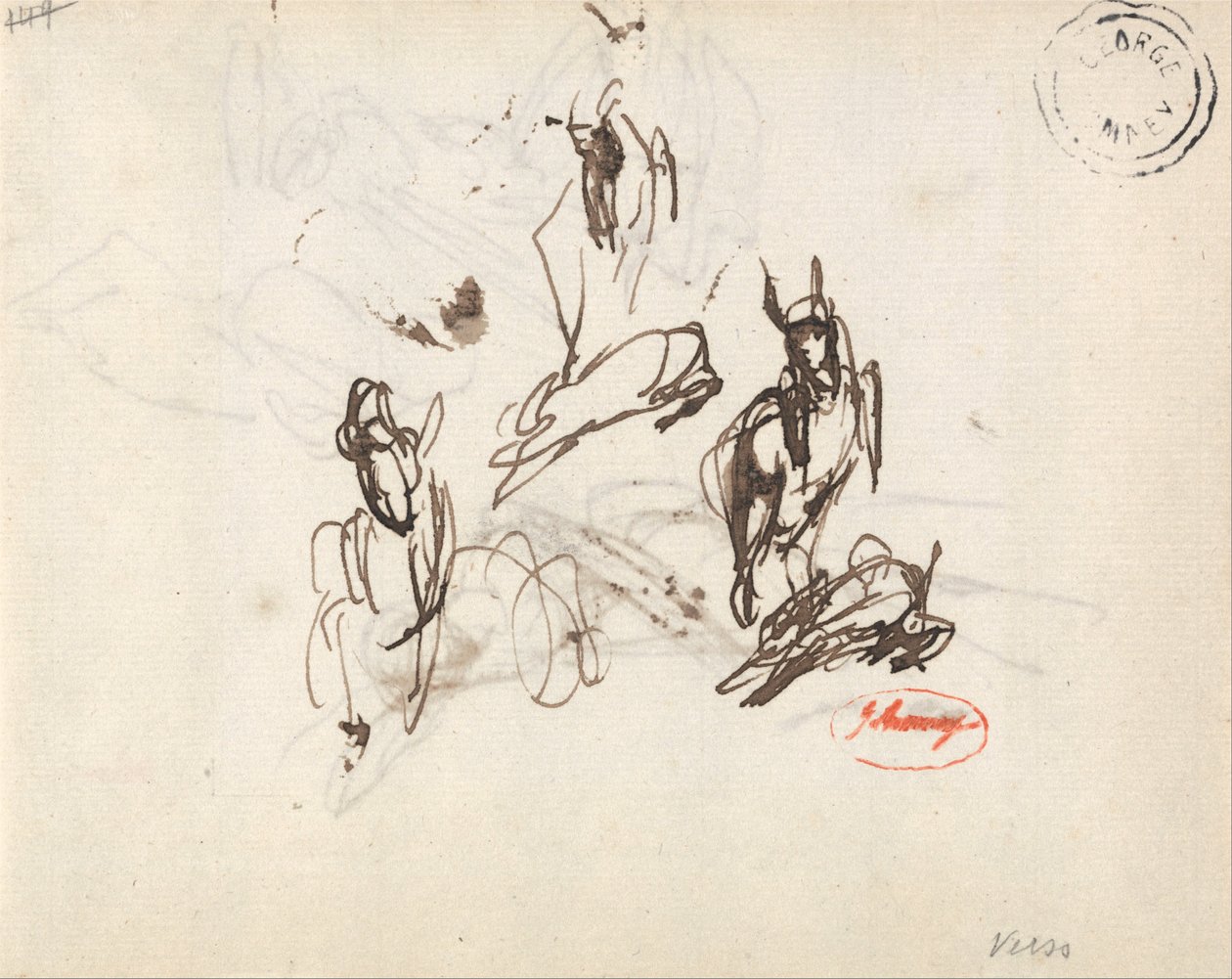 Frolicking Goat - Trzy szkice autorstwa George Romney