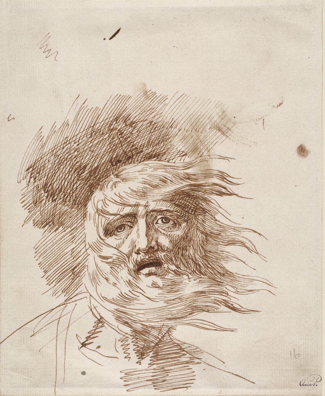 King Lear in the Storm (długopis i bistrowy atrament na papierze) autorstwa George Romney