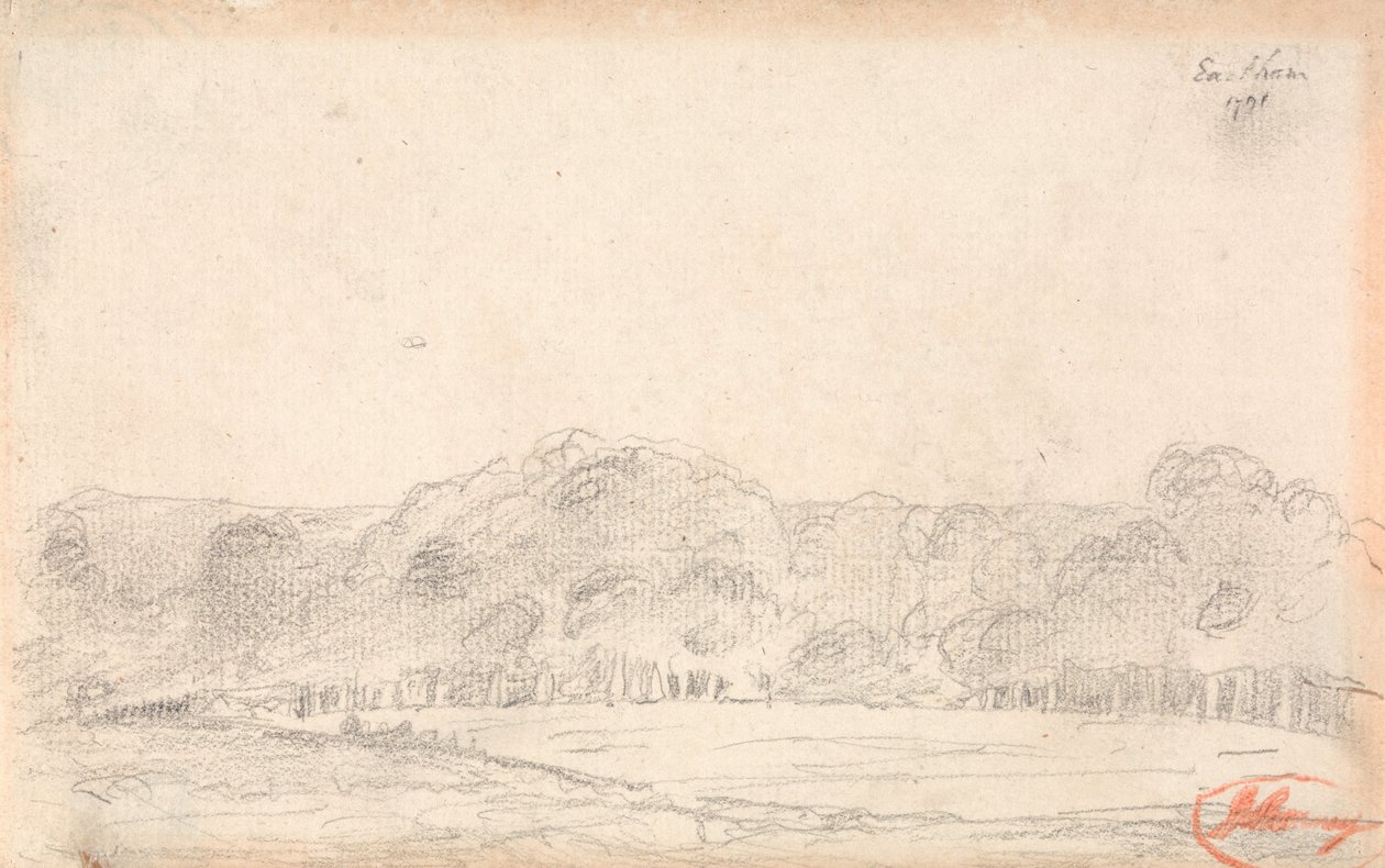Krajobraz, prawdopodobnie Eartham autorstwa George Romney