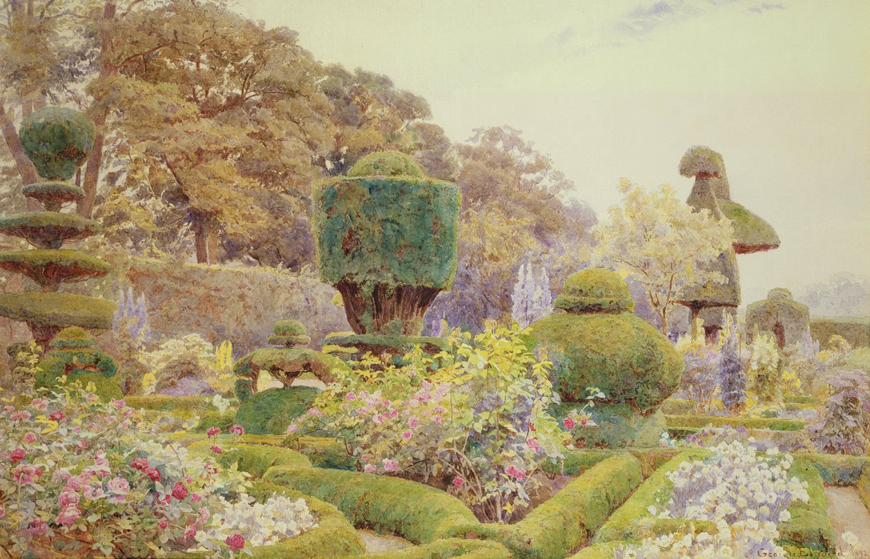 Scena ogrodowa autorstwa George Samuel Elgood