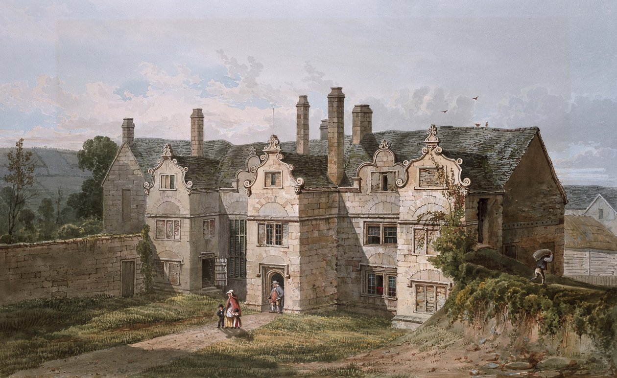 Widok Treryce, Kornwalia, 1819 (akwarela) autorstwa George Shepherd