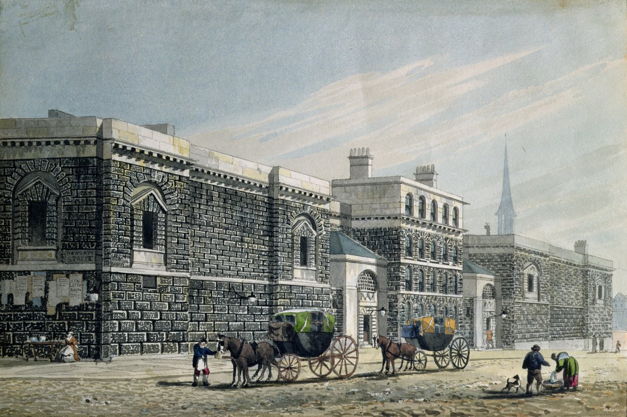 Widok zachodni Newgate, c.1810 autorstwa George Shepherd