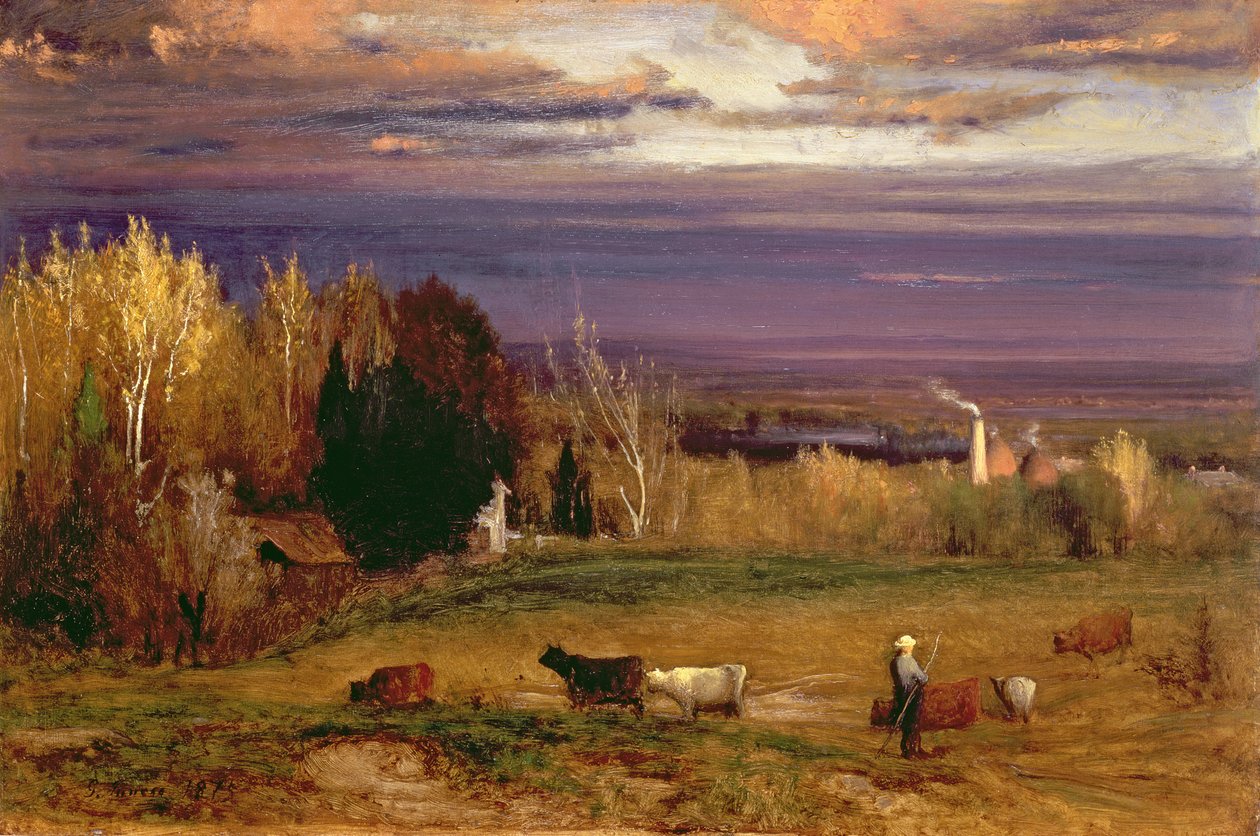 Słońce po burzy lub zachodzie słońca, 1875 autorstwa George Inness