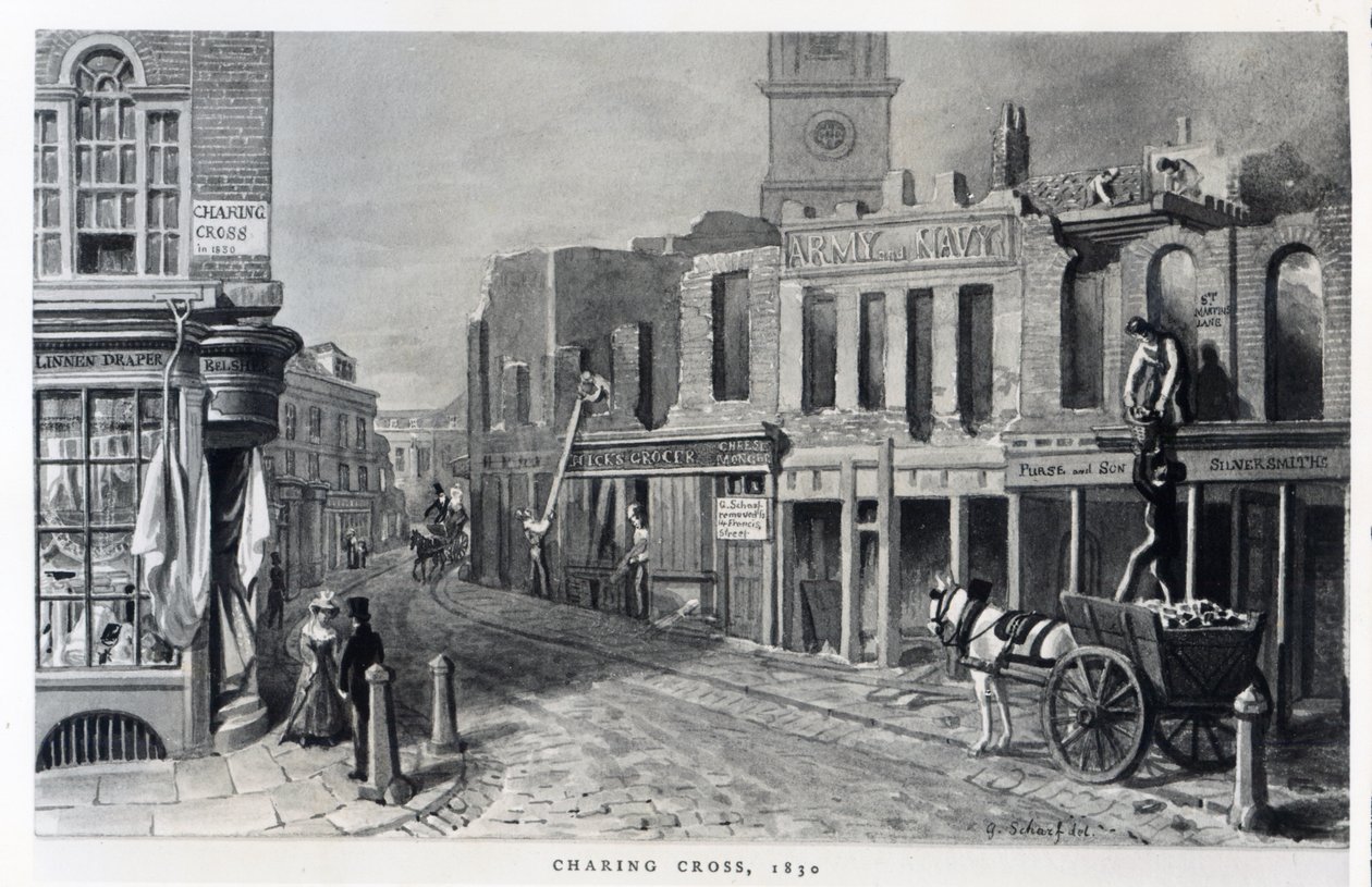 Charing Cross, 1830 autorstwa George Snr Scharf