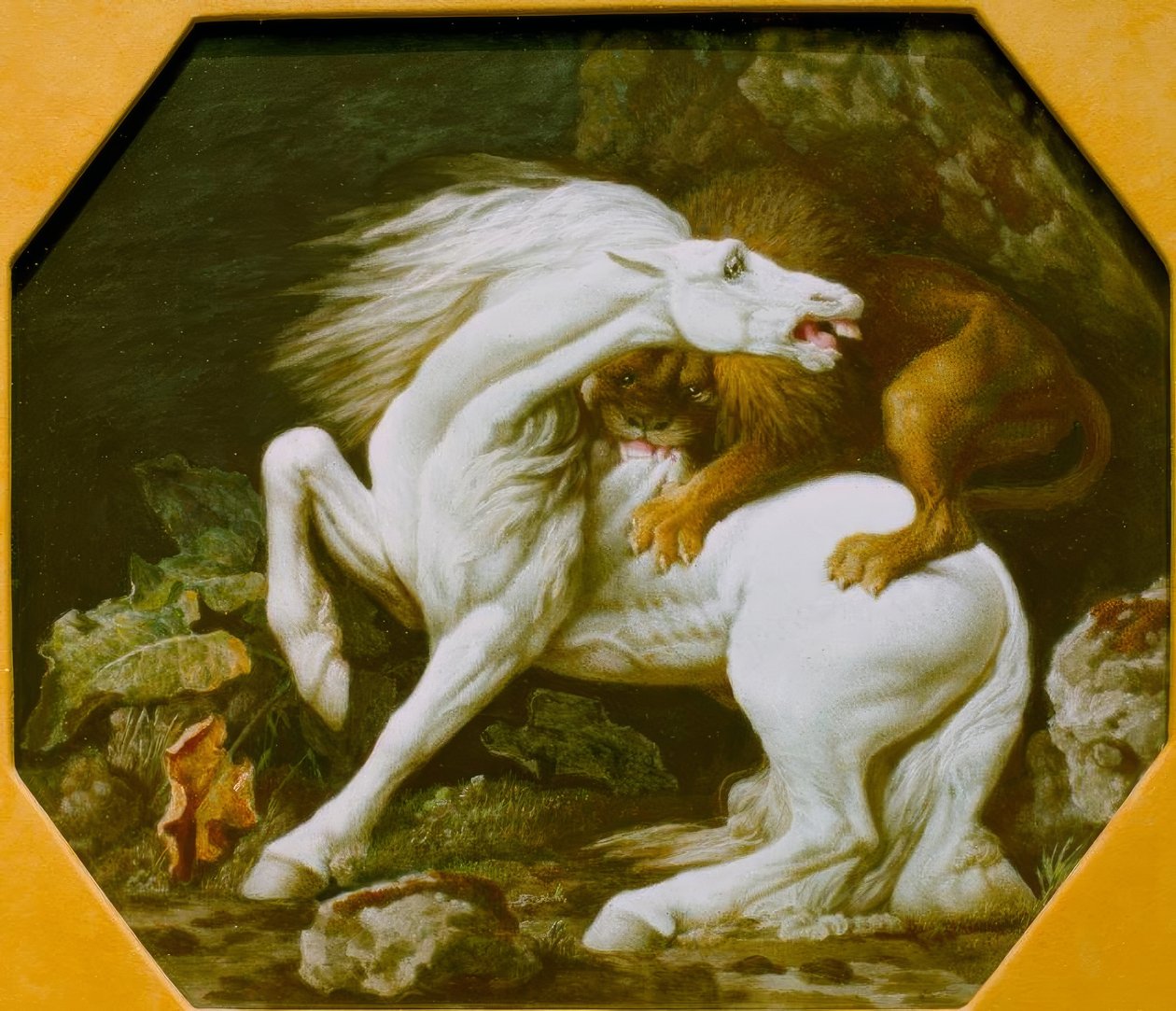 Lew atakuje konia autorstwa George Stubbs