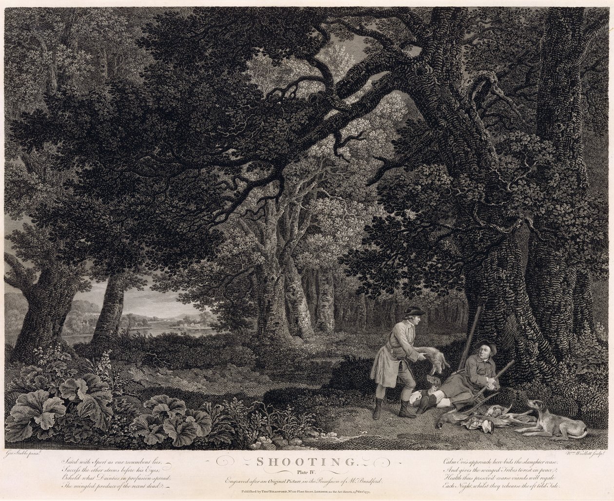 Strzelanie, płyta 4, ryt William Woollett (1735-85) 1771 (rytowanie z akwafortą) autorstwa George Stubbs