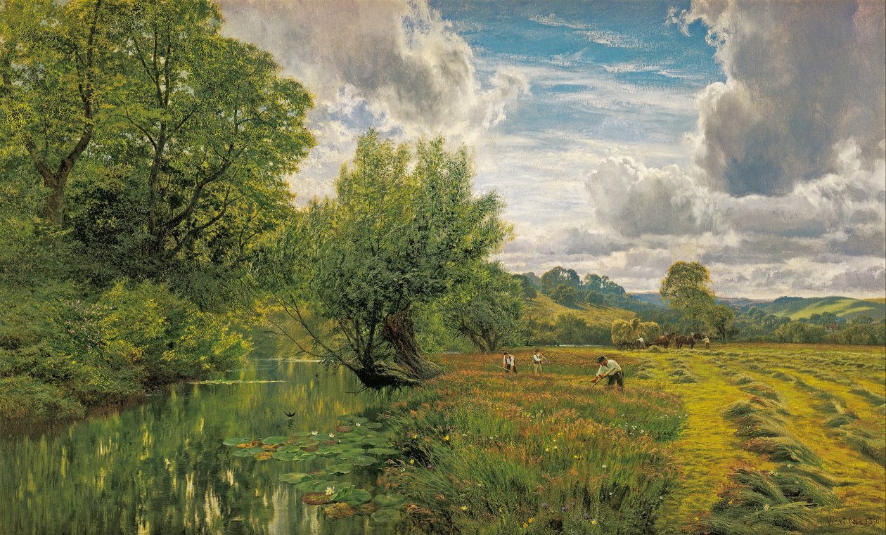 Hayfield, w pobliżu Days Lock, Oxon autorstwa George Vicat Cole