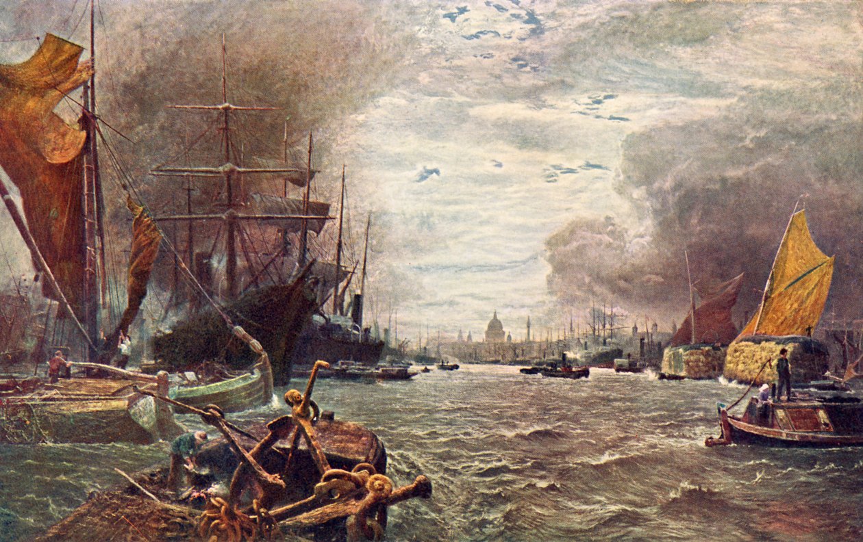 The Pool of London - z obrazu Vicata Cole autorstwa George Vicat Cole