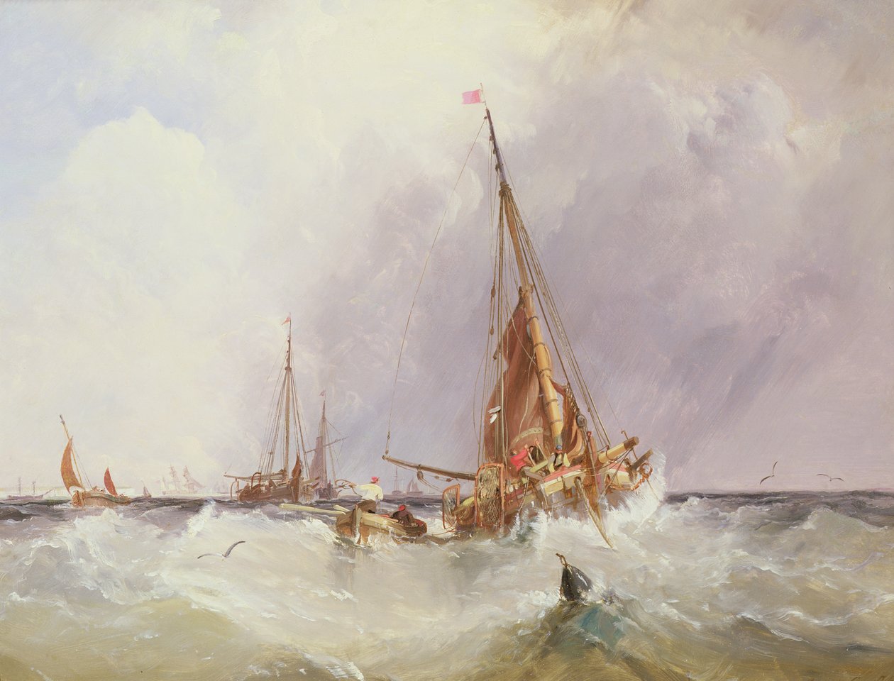 Wysyłka w Solent, XIX wiek autorstwa George the Elder Chambers