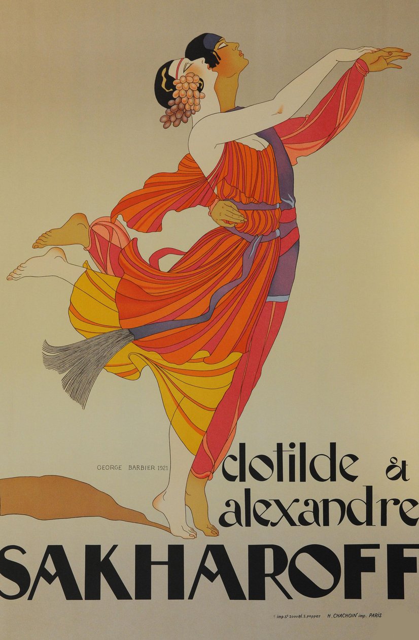 Clotilde i Alexandre Sakharoff, 1921. autorstwa George Barbier