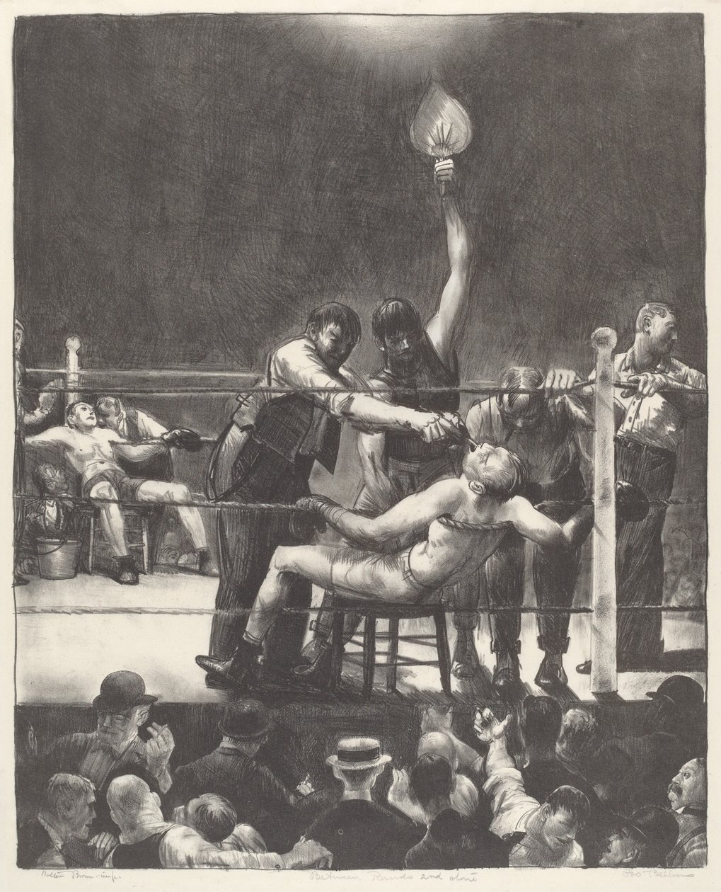 Między rundami, mały, drugi kamień autorstwa George Bellows