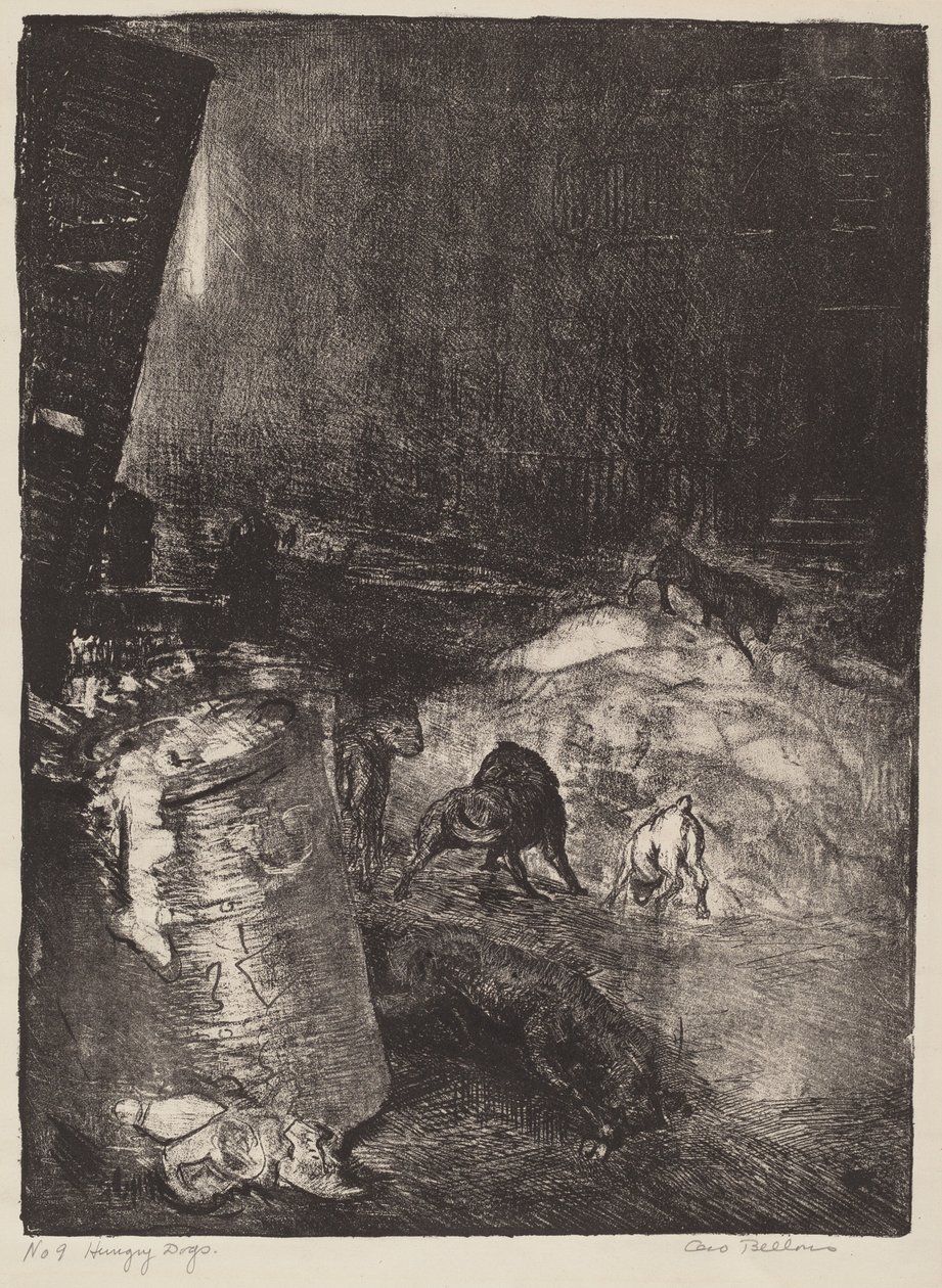 Hungry Dogs, drugi kamień autorstwa George Bellows
