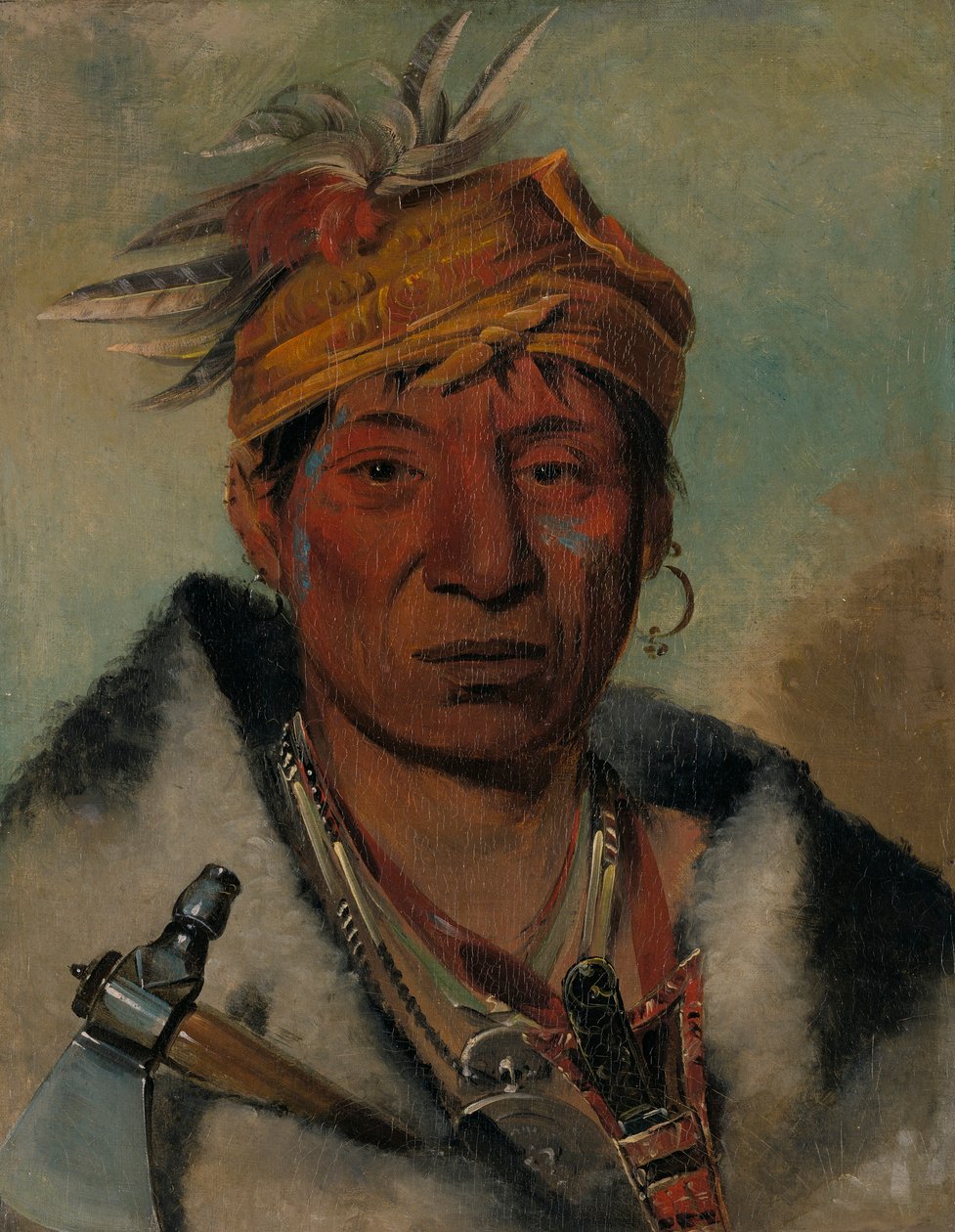 Ah-yaw-ne-tak-oar-ron, Wojownik autorstwa George Catlin
