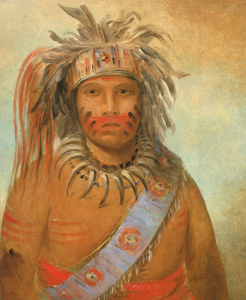 Au-nim-muck-kwa-um, Ptak Burzowy, 1845. autorstwa George Catlin
