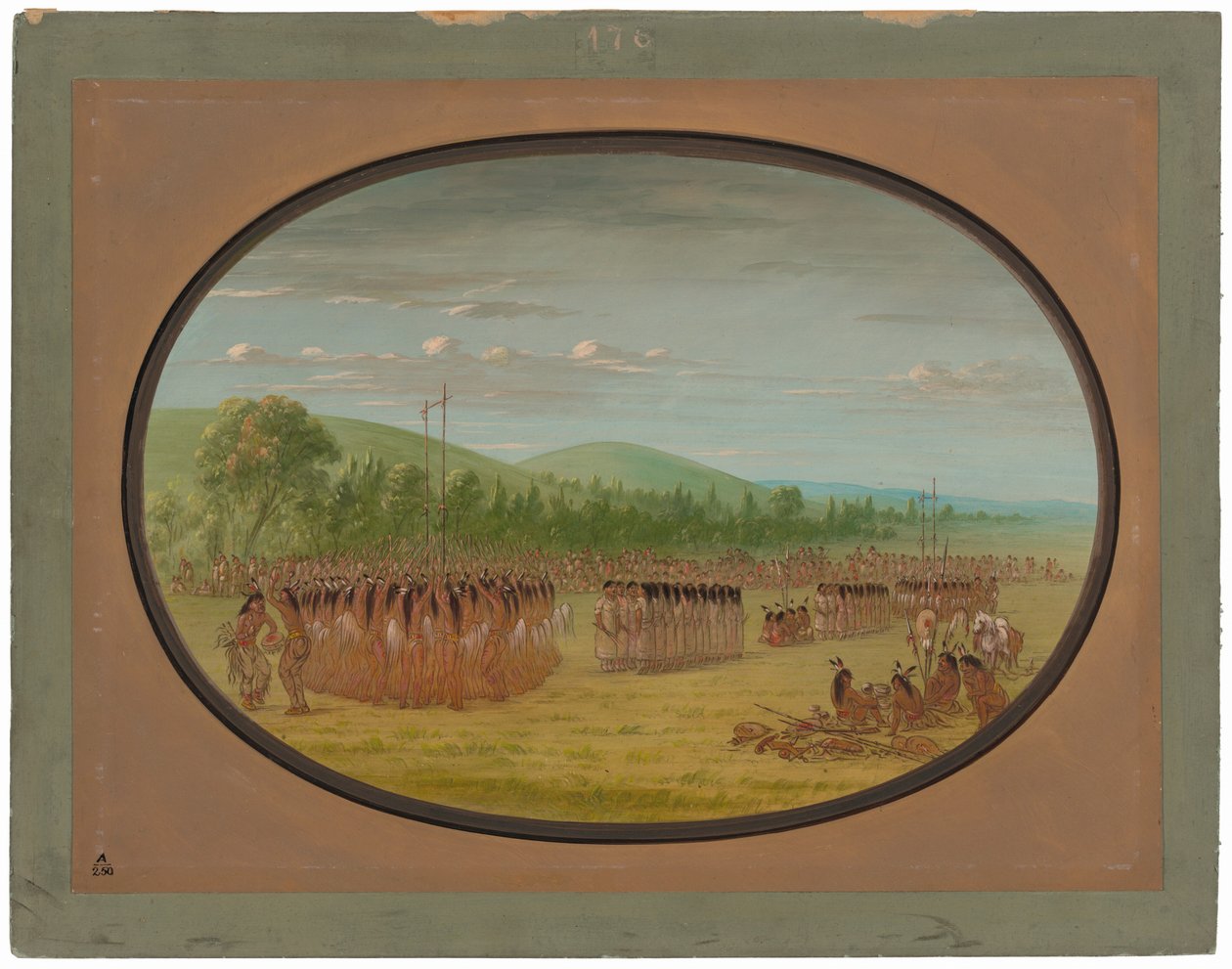 Taniec do gry w piłkę - Choctaw autorstwa George Catlin