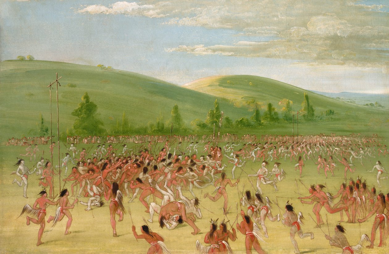Gra w piłkę Choctaw – piłka do góry, 1834-1835. autorstwa George Catlin
